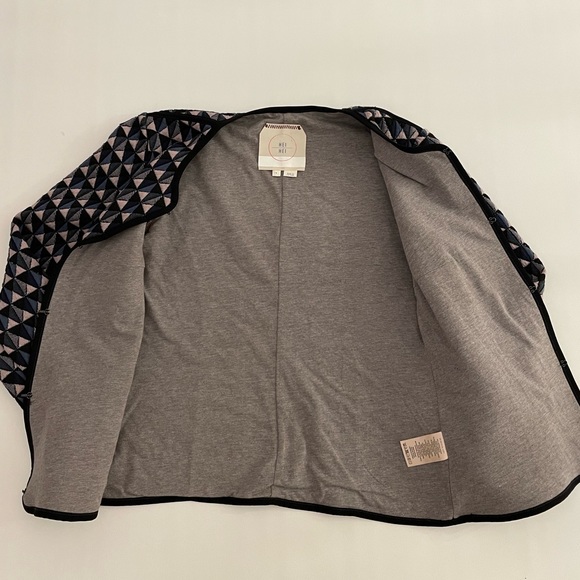 anthropologie hei hei knit diamond navy blazer jacket size S - Picture 10 of 10